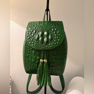 PIJUSHI Green Crocodile small leather backpack.